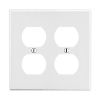 Hubbell White 2-Gang Receptacle Wallplate Unbreakable Duplex Outlet Cover P82W