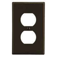 Hubbell Brown 1-Gang Receptacle Wallplate Outlet Cover P8