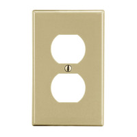 Hubbell Ivory 1-Gang Unbreakable Receptacle Wallplate Duplex Outlet Cover P8I