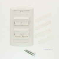 Suttle- WHITE Angled Face 4-Port Wallplate