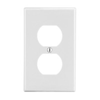 Hubbell White 1-Gang Unbreakable Receptacle Wallplate Duplex Outlet Cover P8W