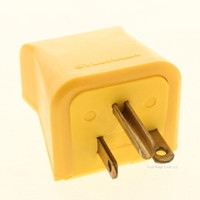 Sylvania Yellow 2-Piece Dead Front Grounding Plug w/ Cord Clamp 2P3W 20A 250V