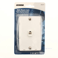 Gemini White Wall Mount Telephone Modem Line 4-Wire Modular Outlet Jack WTA77