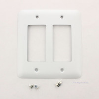 Amerelle White Powder Coated Steel 2-Gang Rocker Switch Wallplate 935RRW