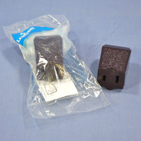 2 Leviton Brown 1-15 Straight Blade Connectors Plug NEMA 1-15R 15A 125V 102-66