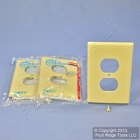 3 Leviton Ivory LARGE Unbreakable Receptacle Wallplates Nylon Outlet Covers PJ8-I