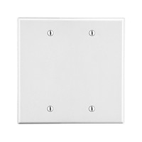 Hubbell White 2-Gang Blank Box Mount Unbreakable Cover Nylon Wallplate P23W