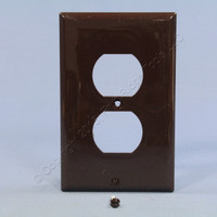 Cooper Brown Mid-Size 1-Gang Unbreakable Receptacle Nylon Wallplate Outlet Cover PJ8B