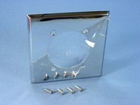 Cooper Chrome Receptacle Wallplate Metal Outlet Cover 2-Gang Range Dryer 2.47" Opening 69