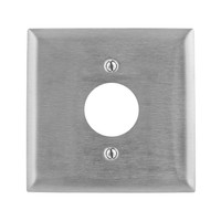Hubbell SS749 2-Gang Single Receptacle Stainless Steel Wallplate 1.60" Diameter
