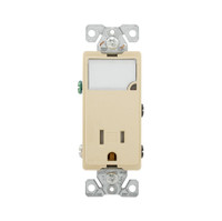 Eaton Ivory Tamper Resistant Decorator Receptacle Outlet w/ Nightlight TR7735V