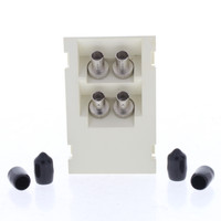 Leviton 41293-ZTW White Duplex ST Fiber Adapter MOS Zirconia 45� 3 Unit High