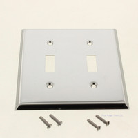 Creative Accents 9CS102 2-Gang Toggle Switch Steel Cover with Polished Chrome Plated Finish