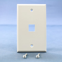 Leviton 40701-BW White 1-Gang Residential Quickport 1-Port Data Wallplate Cover