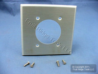 Leviton ALUMINUM 2-Gang 2.15" Receptacle Wallplate Outlet Cover Dryer Range Welder 83026