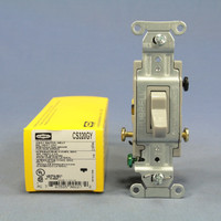 Hubbell Gray 3-Way COMMERCIAL Quiet Toggle Wall Light Switch 20A CS320GY Boxed