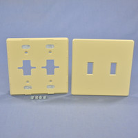 Lutron Fassada Ivory 2-Gang MIDWAY Screwless Toggle Switch Cover Wall Plate FW-2-IV