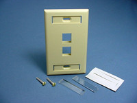 Leviton Ivory Quickport 2-Port Wallplate ID Window 42080-2IS