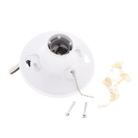 Leviton Medium Lamp Holder Light Socket Pull Chain Pigtail 660W 250V 8827-CW2