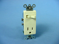 Leviton Ivory Decora Single Pole Toggle Switch & NEMA 5-15R 15A 125V Receptacle Outlet 5625-I