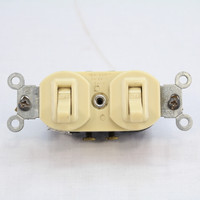 Leviton 5212 Ivory Dual Single Pole Toggle Wall Light Switches 5A/10A 125V 250V