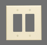 Leviton Oversize Almond 2-Gang Leviton Decora Wallplate GFCI Jumbo Cover 82602
