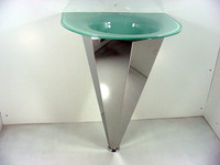 Decolav Triangle Pedestal full glass top 8" 3208T-P