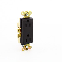 Hubbell Black INDUSTRIAL Decorator Receptacle Duplex Outlet 15A 125V NEMA 5-15R 2P3W D15AL