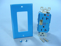 Leviton LED ALARM ISOLATED GROUND BLUE Surge Receptacle Duplex Outlet 20A 7380-IGB