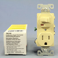 Cooper Ivory TAMPER RESISTANT COMMERCIAL Wall Toggle Light Switch Outlet Receptacle 15A TR274V