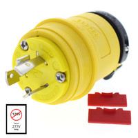 Cooper Yellow Industrial Grade Grounding Back Wire Locking Plug NEMA L7-20P 20A 277V 2-Pole 3-Wire L720PY