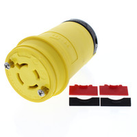 Cooper Yellow Industrial Grade Locking Connector Back Wire NEMA Non-Grounding L19-20R 20A 277/480V 3PH 4P4W L1920CY