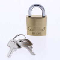 ABUS KA 5251 Keyed Alike Security Padlock 55/25mm Brass w/ 2 Keys 1" Wide