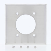 Eaton NON-MAGNETIC Stainless Steel 2-Gang 2.1563" Receptacle Wallplate Outlet Cover Dryer Range Welder 93227