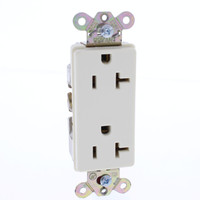 Hubbell Almond INDUSTRIAL Decorator Receptacle Duplex Outlet 20A 125V D20AL
