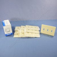 10 Leviton Unbreakable Ivory 3-Gang Switch Cover Wall Plates Switchplates 80711-I