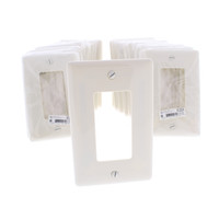 25 Hubbell "Office White" 1-Gang Decorator UNBREAKABLE Mid-Size Wallplates GFCI Rocker Switch Cover NPJ26OW