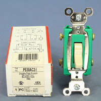 Pass and Seymour Ivory Extra Heavy Duty INDUSTRIAL Grade Toggle Wall Light Switch DOUBLE POLE 30A 120/277V AC PS30AC2-I