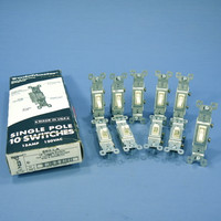 10 Pass & Seymour Light Almond Toggle Switches 15A 660-LA