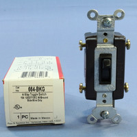 Pass and Seymour Black 4-WAY COMMERCIAL Toggle Wall Light Switch 15A 664-BKG
