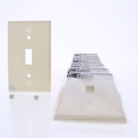 10 Hubbell Lt Almond Toggle Switch Cover Wall Plates Plastic Switchplates WP1LA
