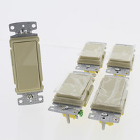 5 Hubbell Ivory Decorator Rocker Wall Light Switches Single Pole 15A RSD115I