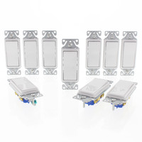 10 Eaton White Decorator Rocker Wall Light Switches 15A Single Pole 7501W