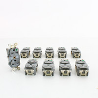 10 Hubbell Gray HOSPITAL GRADE Receptacles Duplex Outlet NEMA 6-15R 15A 250V NO SCREWS HBL8600GYM2