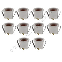 10 Leviton- WHITE Porcelain Lampholders Medium Base Snap-In 660W 250V