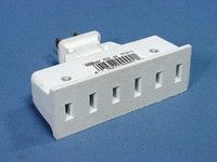 Leviton White Triplex Swivel Receptacle Outlet Adapter Non-Grounding 15A 125V NEMA 1-15 69-W NonBoxed