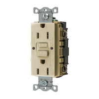 Hubbell GFRST15I Ivory 15 Amp 125 Volt NEMA 5-15R Commercial Standard Receptacle