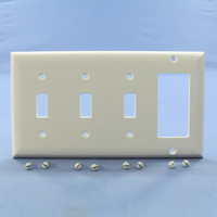 Pass and Seymour White 4-Gang Toggle Switch Decorator GFCI GFI Wallplate Switchplate Cover SP326-W