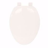 Jones Stephens C101100 Plastic White Elongated Closed Front w/ Cover Toilet Seat