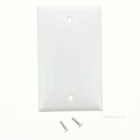 Mulberry White UNBREAKABLE Standard 1-Gang Blank Cover Wallplate Box Mount Nylon 90151